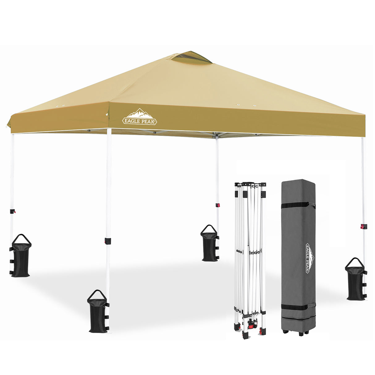 Easy Setup Straight Leg 10x10 Pop Up Canopy Tent w/ 100 sqft of Shade