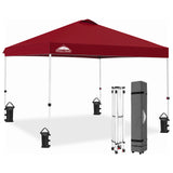 Easy Setup Straight Leg 10x10 Pop Up Canopy Tent w/ 100 sqft of Shade