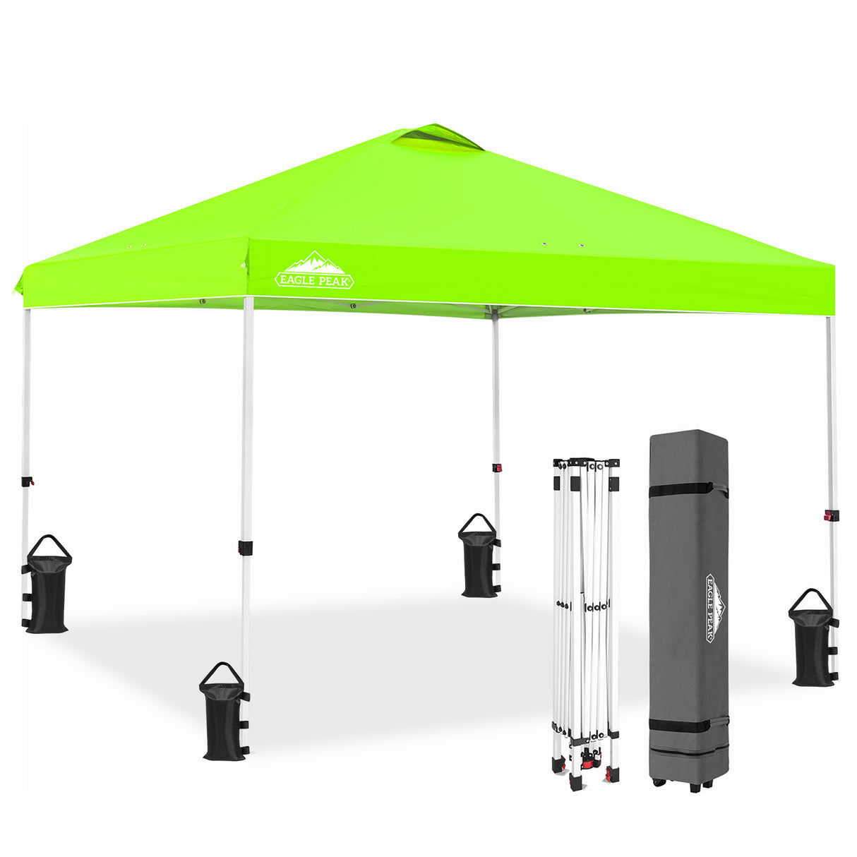 Easy Setup Straight Leg 10x10 Pop Up Canopy Tent w/ 100 sqft of Shade