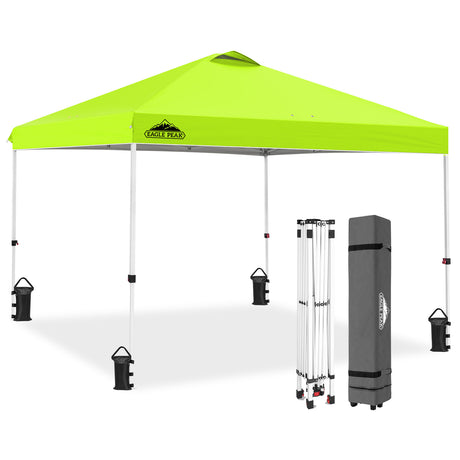 Easy Setup Straight Leg 10x10 Pop Up Canopy Tent w/ 100 sqft of Shade