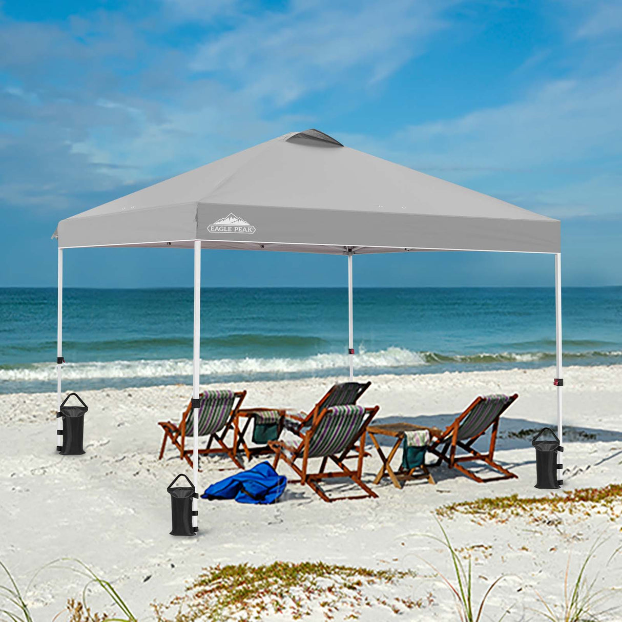 Easy Setup Straight Leg 10x10 Pop Up Canopy Tent w/ 100 sqft of Shade