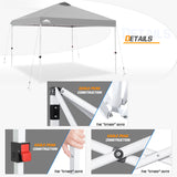 Easy Setup Straight Leg 10x10 Pop Up Canopy Tent w/ 100 sqft of Shade