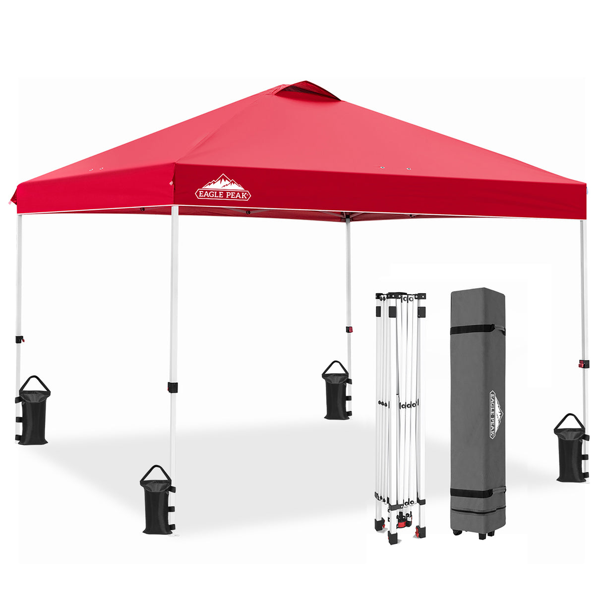 Easy Setup Straight Leg 10x10 Pop Up Canopy Tent w/ 100 sqft of Shade