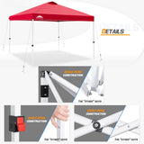 Easy Setup Straight Leg 10x10 Pop Up Canopy Tent w/ 100 sqft of Shade