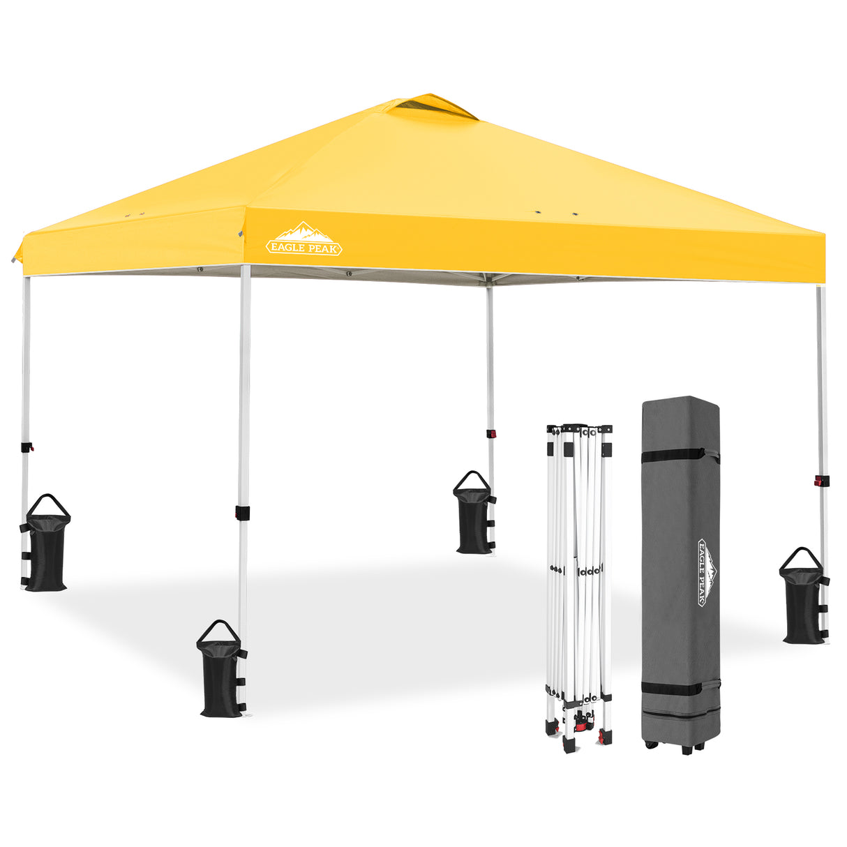 Easy Setup Straight Leg 10x10 Pop Up Canopy Tent w/ 100 sqft of Shade