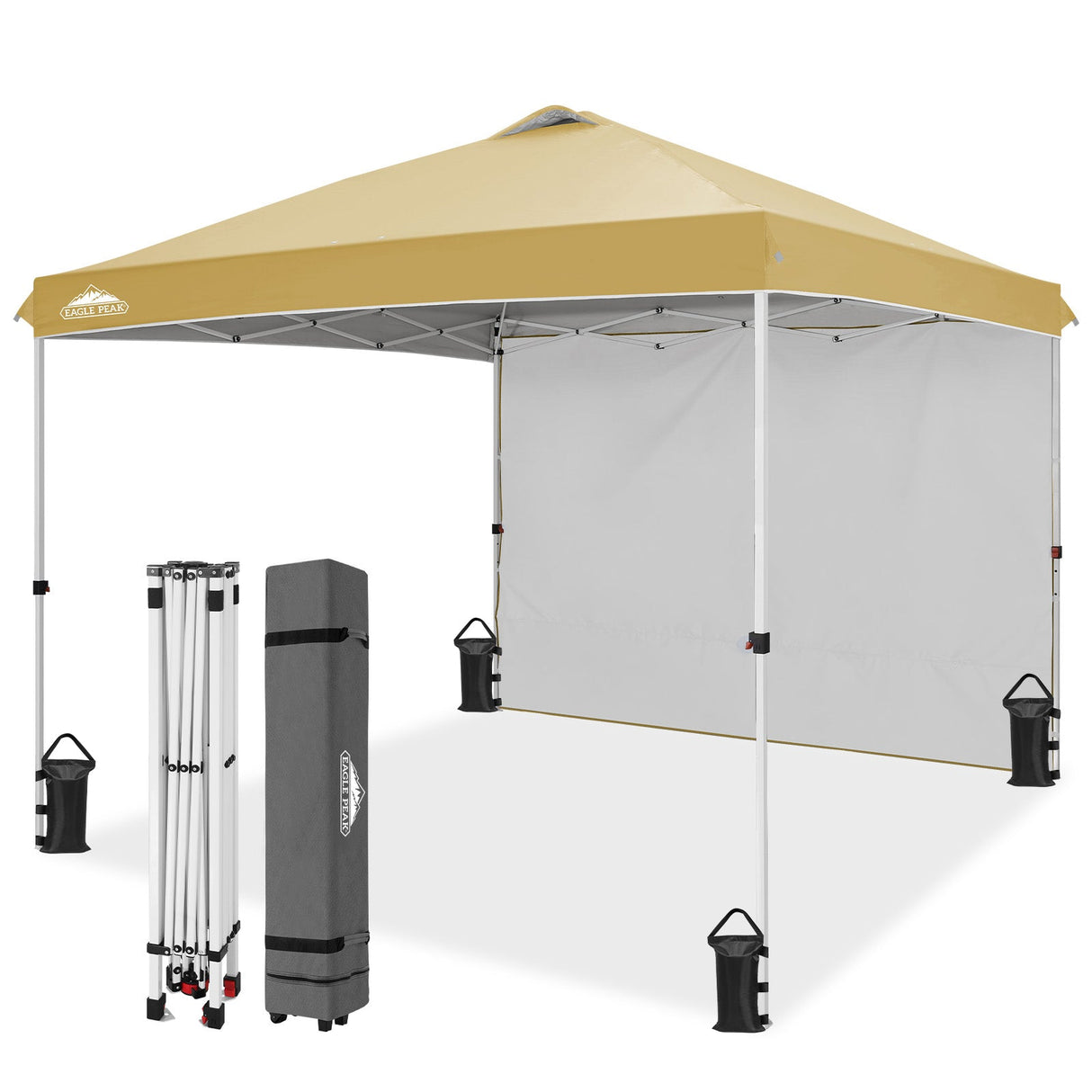 10X10 COMMERCIAL POP UP CANOPY TENT WITH ONE DETACHABLE SIDEWALL