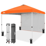 10X10 COMMERCIAL POP UP CANOPY TENT WITH ONE DETACHABLE SIDEWALL