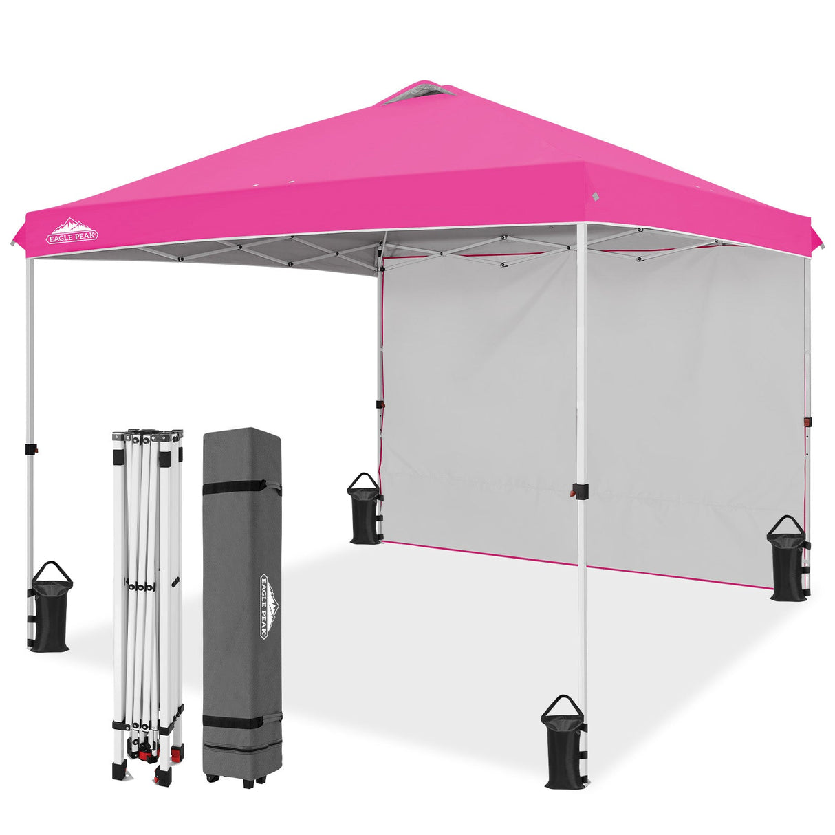 10X10 COMMERCIAL POP UP CANOPY TENT WITH ONE DETACHABLE SIDEWALL