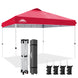 Pop Up Canopy Tent with Wheeled Carry Bag, 8 Stakes, 4 Ropes, 4 Weight Bags, 12x12 ft - Eagle Peak Custom Canopy Tent