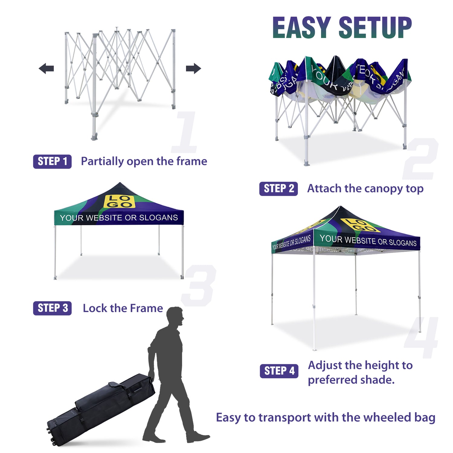 EAGLE PEAK 10x10 HD100V2 Steel Hex Leg Heavy Duty Custom Commercial Ca ...