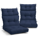 Tufted Outdoor/Indoor High Back Patio Chair Cushion, Set of 2, 46'' x 22''