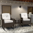 Azure Bay 3 Piece Outdoor Wicker Set, Rocking Chairs with Side Table - Eagle Peak Custom Canopy Tent