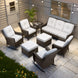 Azure Bay Wicker Outdoor Patio Furniture Set w/ Rocking Chairs, 8 Pieces - Eagle Peak Custom Canopy Tent