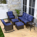 Azure Bay Wicker Outdoor Patio Furniture Set w/Single Chairs, 6 Pieces - Eagle Peak Custom Canopy Tent