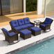 Azure Bay Wicker Outdoor Patio Furniture Set w/Single Chairs, 6 Pieces - Eagle Peak Custom Canopy Tent