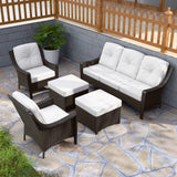 Azure Bay Wicker Outdoor Patio Furniture Set w/Single Chairs and Sofa, 5 Pieces - Eagle Peak Custom Canopy Tent