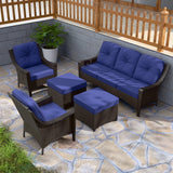 Azure Bay Wicker Outdoor Patio Furniture Set w/Single Chairs and Sofa, 5 Pieces - Eagle Peak Custom Canopy Tent