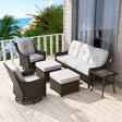 Azure Bay Wicker Outdoor Patio Furniture Set w/Swivel Chairs,Swivel Chairs - Eagle Peak Custom Canopy Tent