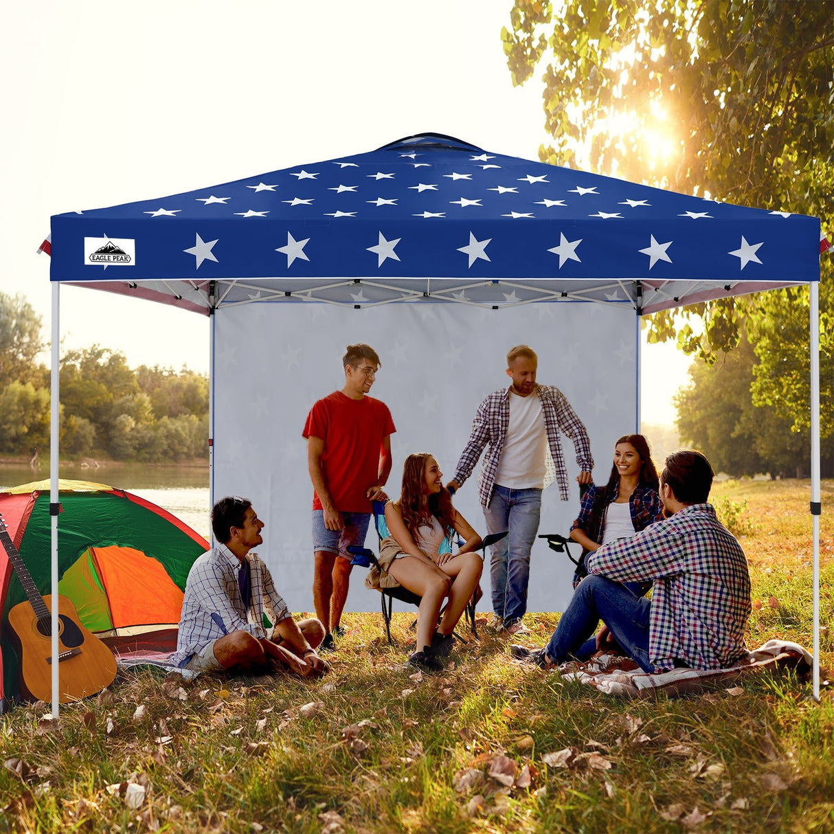 Commercial Pop up Canopy with 1 Sidewall, Heavy Duty Canopy Tent 12x12 - Eagle Peak Custom Canopy Tent