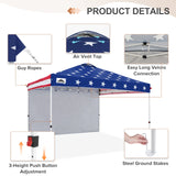 Commercial Pop up Canopy with 1 Sidewall, Heavy Duty Canopy Tent 12x12 - Eagle Peak Custom Canopy Tent