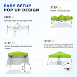 Day Tripper 8x8 Aluminum Super - Lightweight Slant Leg Pop Up Canopy with 3 Removable Walls - Eagle Peak Custom Canopy Tent