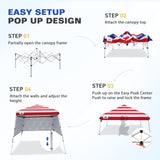 Day Tripper 8x8 Aluminum Super - Lightweight Slant Leg Pop Up Canopy with 3 Removable Walls - Eagle Peak Custom Canopy Tent