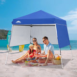 Day Tripper 8x8 Aluminum Super - Lightweight Slant Leg Pop Up Canopy with 3 Removable Walls - Eagle Peak Custom Canopy Tent