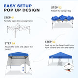 Day Tripper 8x8 Aluminum Super - Lightweight Slant Leg Pop Up Canopy with 3 Removable Walls - Eagle Peak Custom Canopy Tent