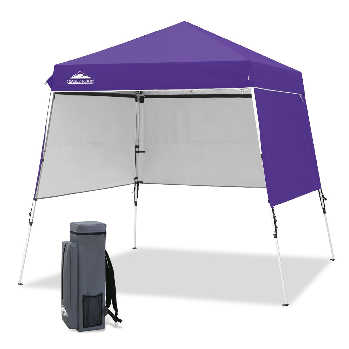 Day Tripper 8x8 Aluminum Super - Lightweight Slant Leg Pop Up Canopy with 3 Removable Walls - Eagle Peak Custom Canopy Tent