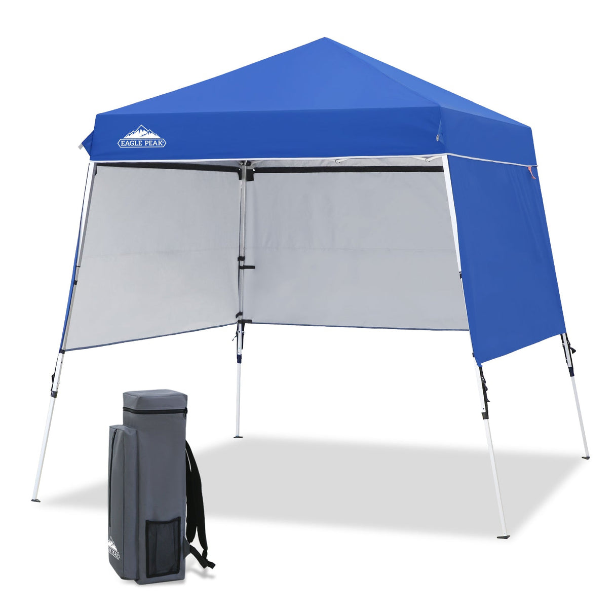 Day Tripper 8x8 Aluminum Super - Lightweight Slant Leg Pop Up Canopy with 3 Removable Walls - Eagle Peak Custom Canopy Tent