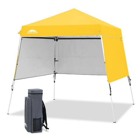 Day Tripper 8x8 Aluminum Super - Lightweight Slant Leg Pop Up Canopy with 3 Removable Walls - Eagle Peak Custom Canopy Tent