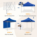 EAGLE PEAK 10x10 Heavy Duty Pop up Commercial Canopy Tent with One Removable Sidewall, Roller Bag, 4 Sandbags, White - Eagle Peak Canopy and Outdoor Products