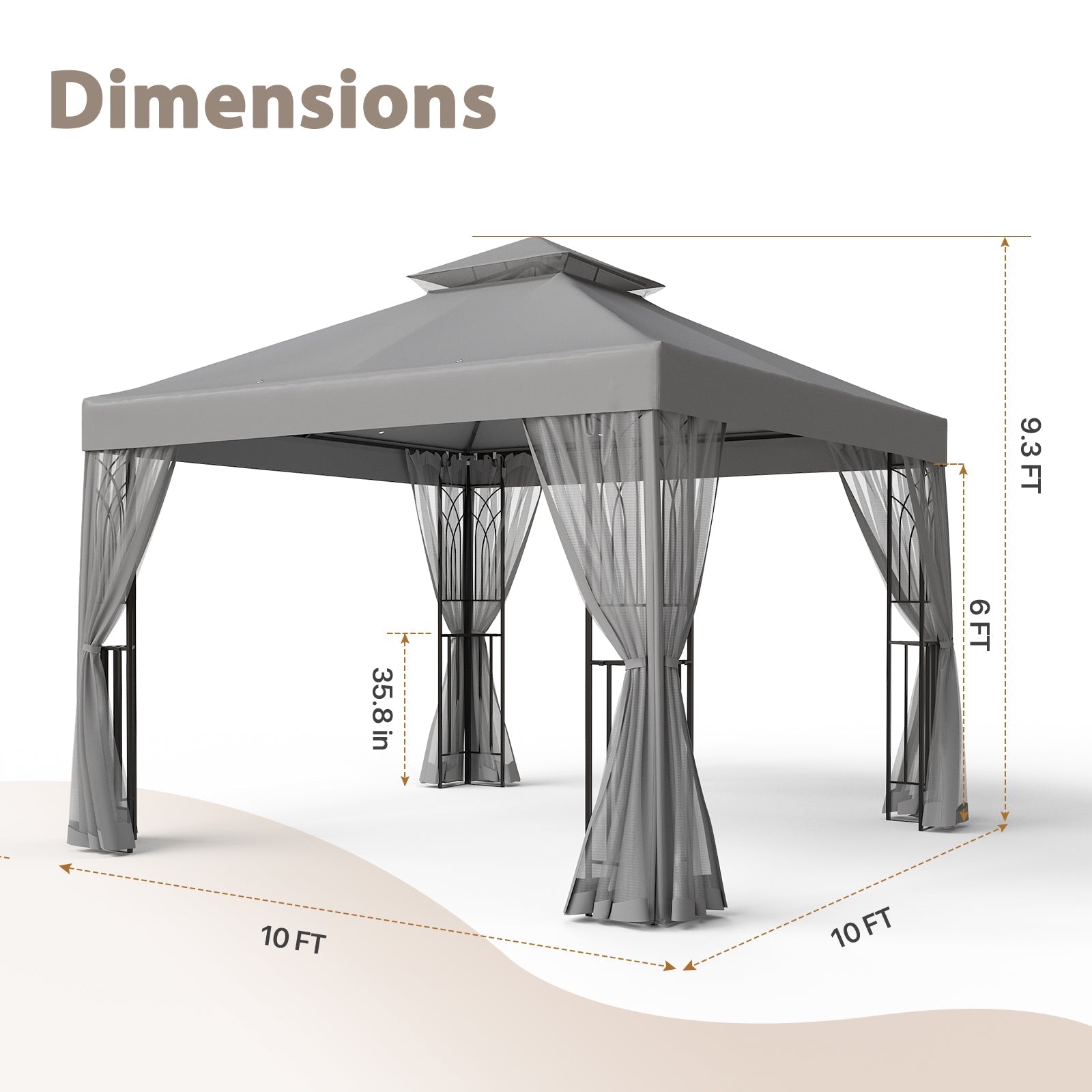 10x10 gazebo screen replacement best sale