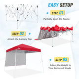 EAGLE PEAK 10x10 Pop Up Canopy Tent with Wall Panel, 10x10 Base 8x8 Top - Eagle Peak Canopy and Outdoor Products