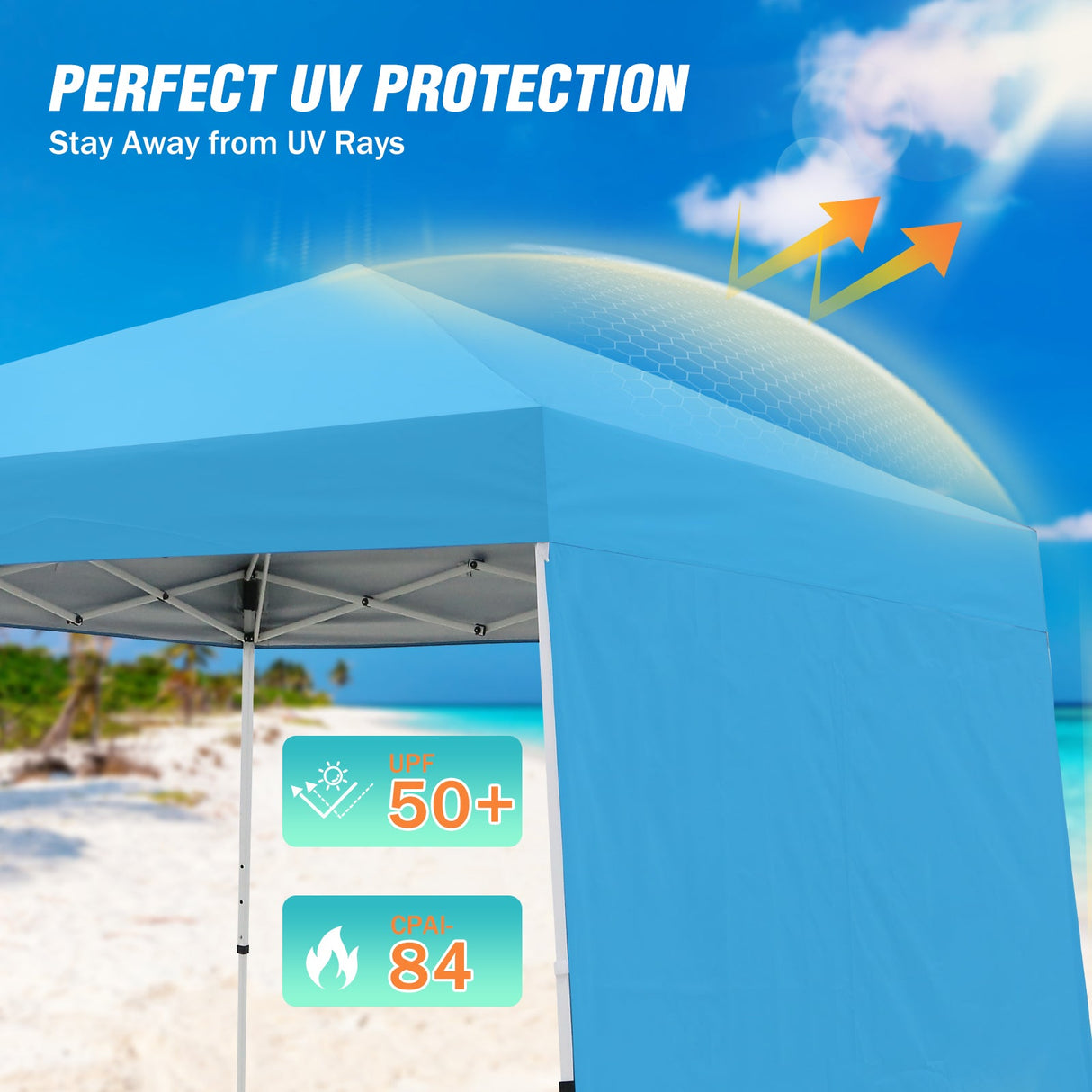 EAGLE PEAK 10x10 Pop Up Canopy Tent with Wall Panel, 10x10 Base 8x8 Top - Eagle Peak Canopy and Outdoor Products