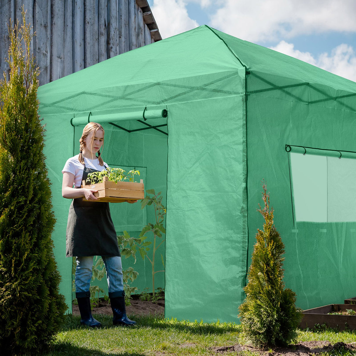 EAGLE PEAK 10x10 Pop - up Walk - in Greenhouse - Eagle Peak Canopy and Outdoor Products