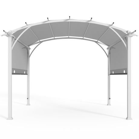 EAGLE PEAK 11.4x11.4 Outdoor Pergola with Retractable Textilene Sun Shade Top - Eagle Peak Canopy and Outdoor Products