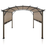 EAGLE PEAK 11.4x11.4 Outdoor Pergola with Retractable Textilene Sun Shade Top