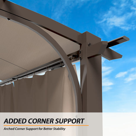 EAGLE PEAK 11x11 Outdoor Arched Top Pergola with Sidewalls - Eagle Peak Canopy and Outdoor Products