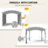 EAGLE PEAK 11x11 Outdoor Arched Top Pergola with Sidewalls - Eagle Peak Canopy and Outdoor Products