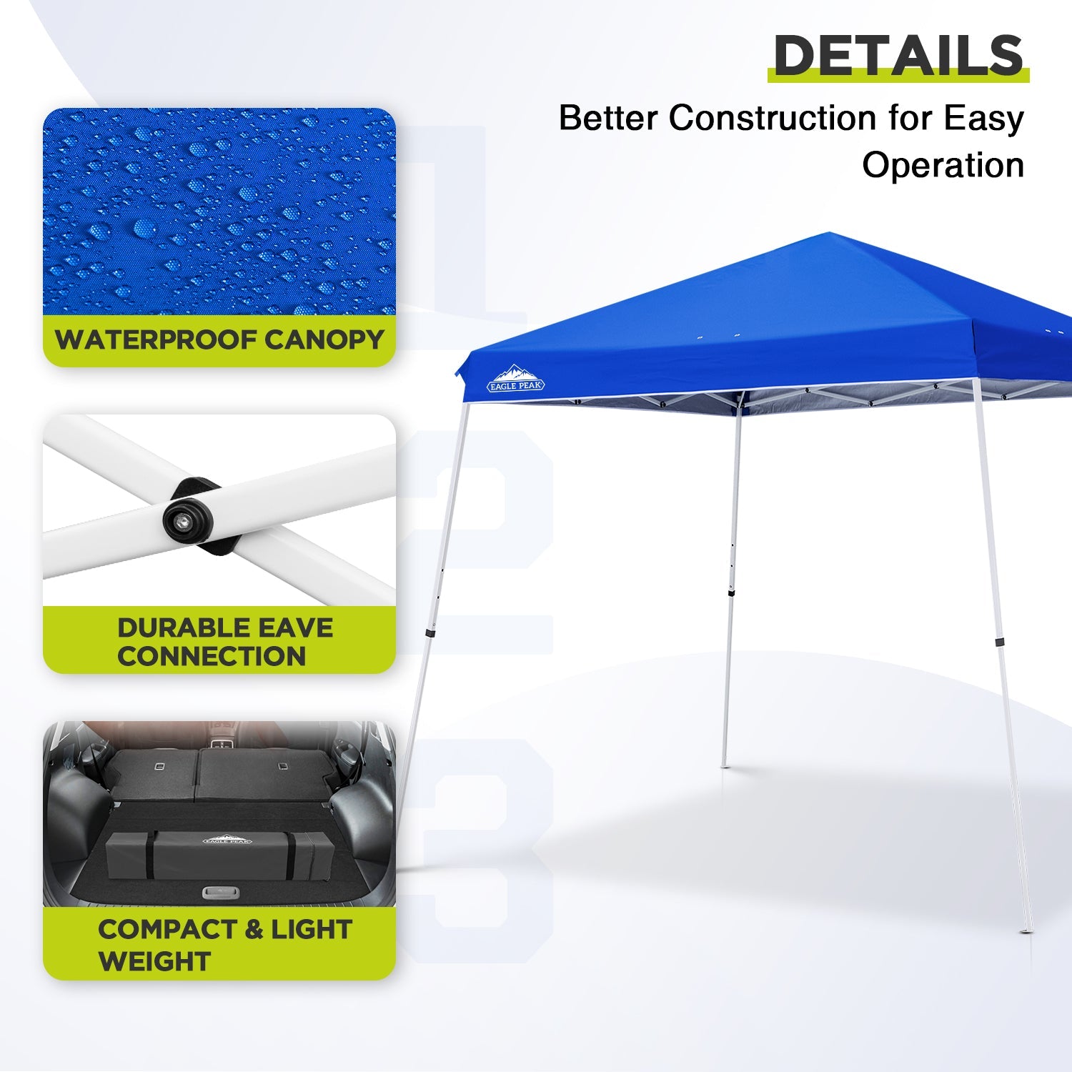 ES 9'x9' Pop Up Canopy with 11x11 Base Patented One 2024 Push Canopy Tent