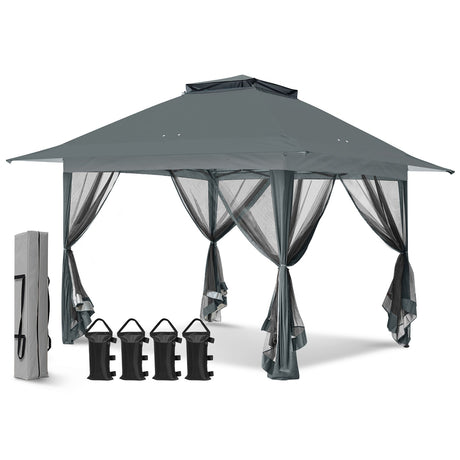 EAGLE PEAK 13x13 Pop Up Gazebo w/ Mosquito Netting - Eagle Peak Canopy and Outdoor Products