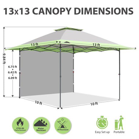 EAGLE PEAK 13x13 Straight Leg Pop Up Canopy Tent With sidewall - Eagle Peak Canopy and Outdoor Products