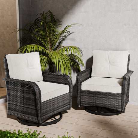 EAGLE PEAK 2pc Rattan Swivel Rocker Patio Conversation Set - Eagle Peak Canopy and Outdoor Products