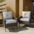 EAGLE PEAK 3pc Patio Rocking Chair Set, Rattan Wicker Furniture Set - Eagle Peak Canopy and Outdoor Products