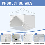 EAGLE PEAK 4 - Piece Sunwall/Sidewalls for 10x10 ft Aluminum Custom Canopy Only, Privacy Panels for Canopy Tent Includes 3 Sidewalls and 1 Entry Wall, Pack of 4, White - Eagle Peak Canopy and Outdoor Products