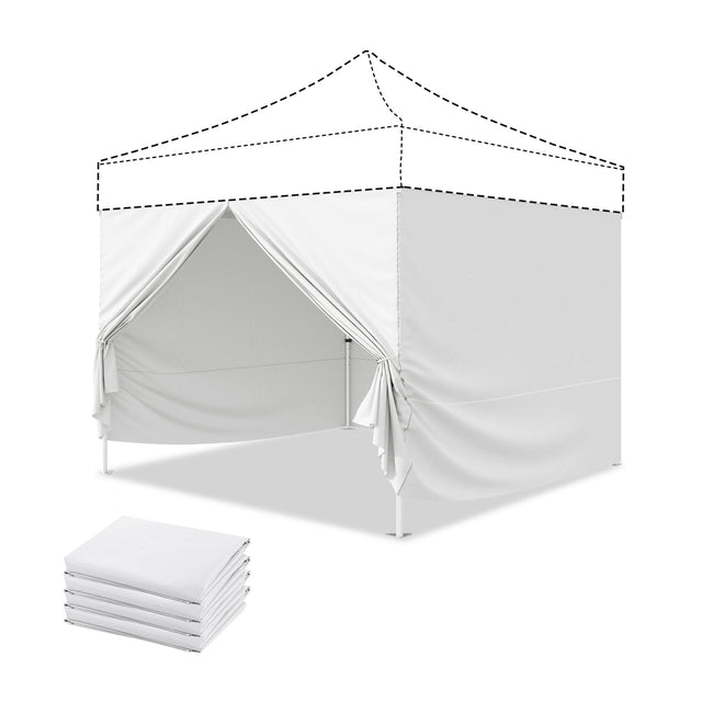 EAGLE PEAK 4 - Piece Sunwall/Sidewalls for 10x10 ft Aluminum Custom Canopy Only, Privacy Panels for Canopy Tent Includes 3 Sidewalls and 1 Entry Wall, Pack of 4, White - Eagle Peak Canopy and Outdoor Products