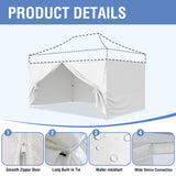 EAGLE PEAK 4 - Piece Sunwall/Sidewalls for 10x15 ft Aluminum Custom Canopy Only, Privacy Panels for Canopy Tent Includes 3 Sidewalls and 1 Entry Wall, Pack of 4, White - Eagle Peak Canopy and Outdoor Products