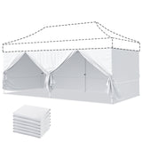 EAGLE PEAK 4 - Piece Sunwall/Sidewalls for 10x20 ft Aluminum Custom Canopy Only, Privacy Panels for Canopy Tent Includes 3 Sidewalls and 1 Entry Wall, Pack of 4, White - Eagle Peak Canopy and Outdoor Products