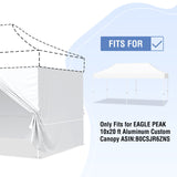 EAGLE PEAK 4 - Piece Sunwall/Sidewalls for 10x20 ft Aluminum Custom Canopy Only, Privacy Panels for Canopy Tent Includes 3 Sidewalls and 1 Entry Wall, Pack of 4, White - Eagle Peak Canopy and Outdoor Products